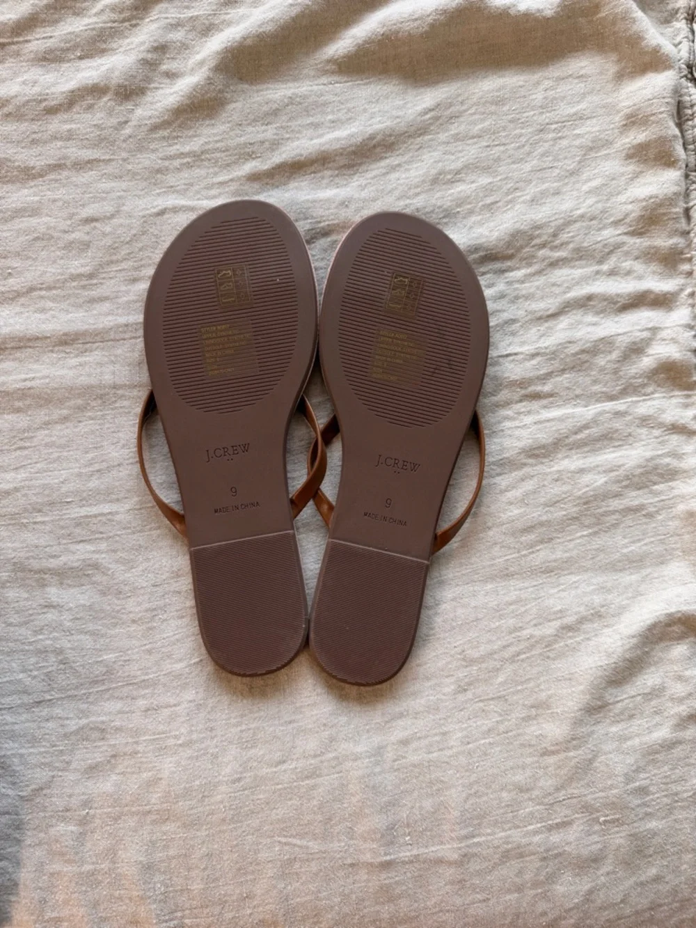 JCrew Brown Leather Flip Flop Sandals - Picture 2 of 2